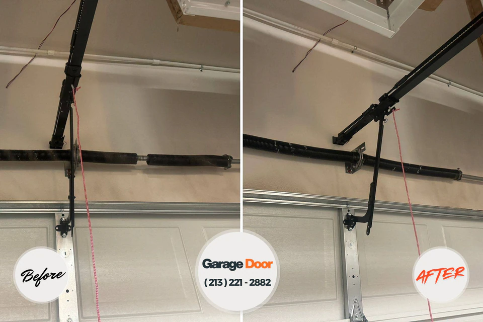 Before and after: garage door repair Angola, NY